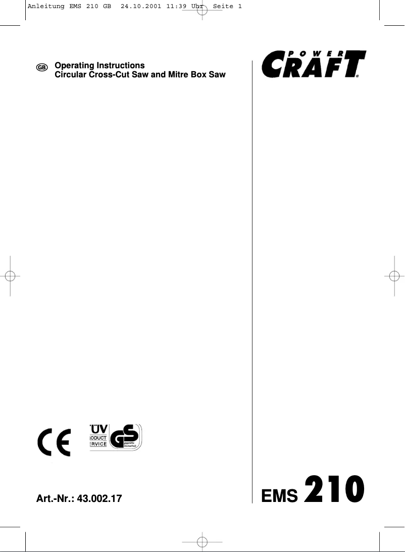 Página 1 del manual Manual de usuario Power Craft EMS 210