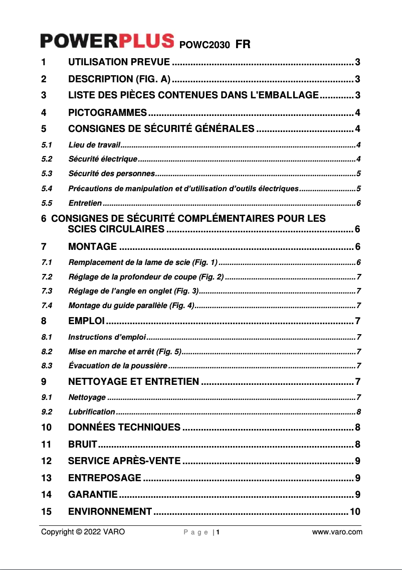 Imagen de la primera página del manual del dispositivo POWC2030