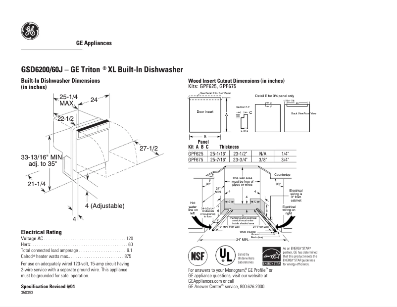 Imagen de la primera página del manual del dispositivo GSD6200JCC