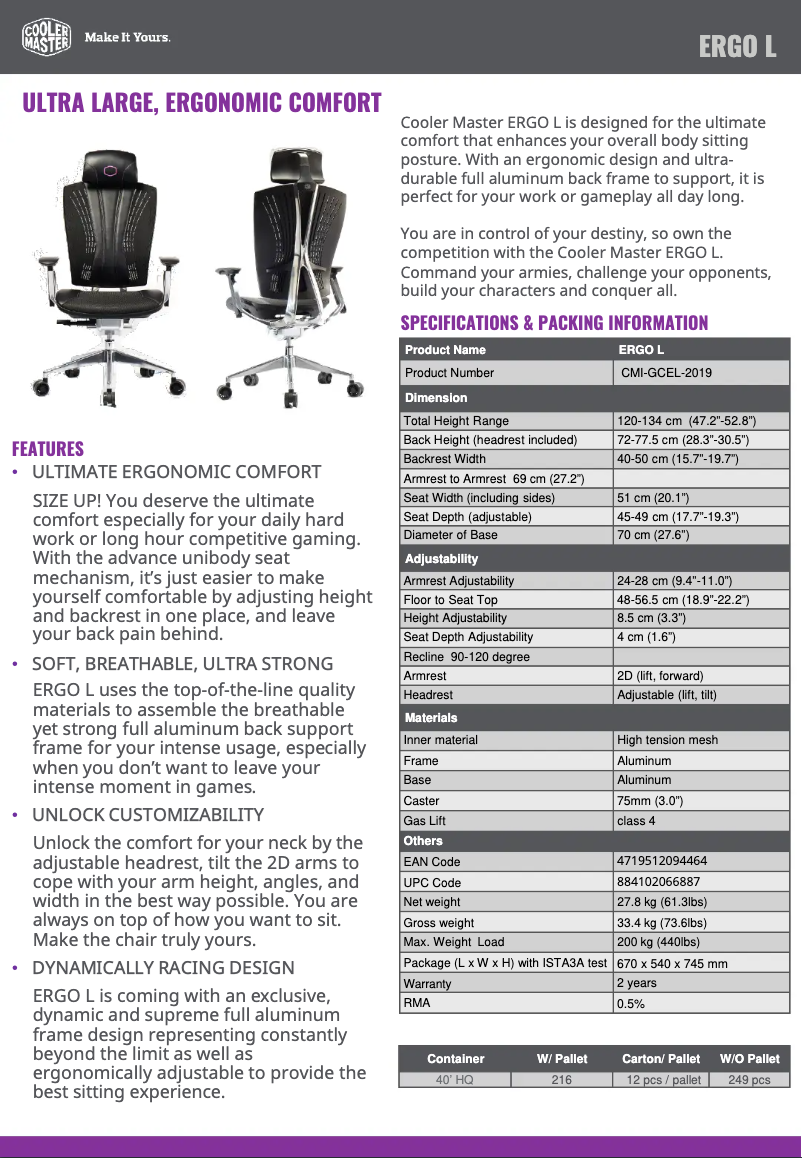 Imagen de la primera página del manual del dispositivo Ergo L