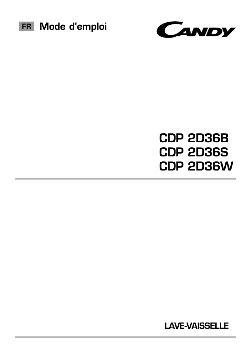 Página 1 del manual Manual de usuario Candy CDP 2D36W