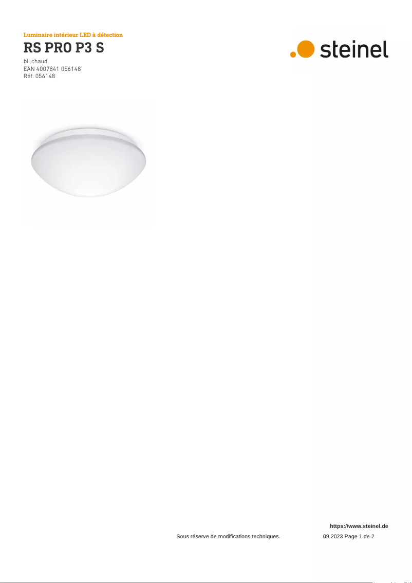 Página 1 del manual Diagrama de cableado Steinel RS PRO P3 S