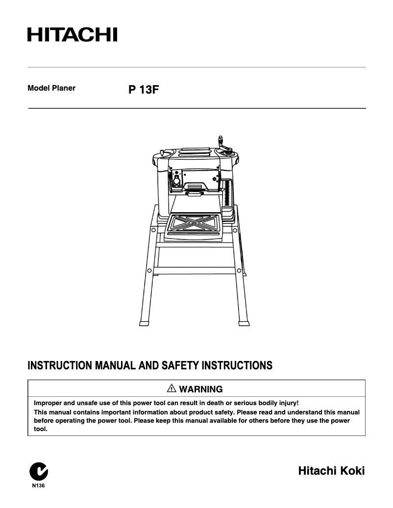 Página 1 del manual Manual de usuario Hitachi P 13F
