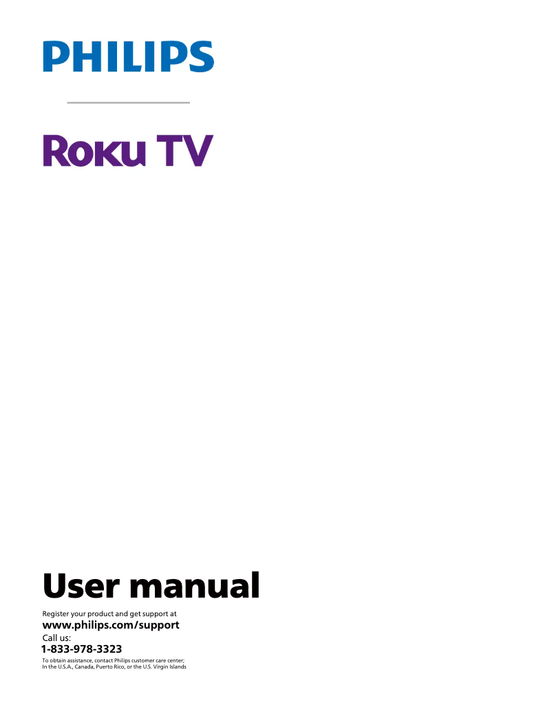 Imagen de la primera página del manual del dispositivo Roku 50PUL6643
