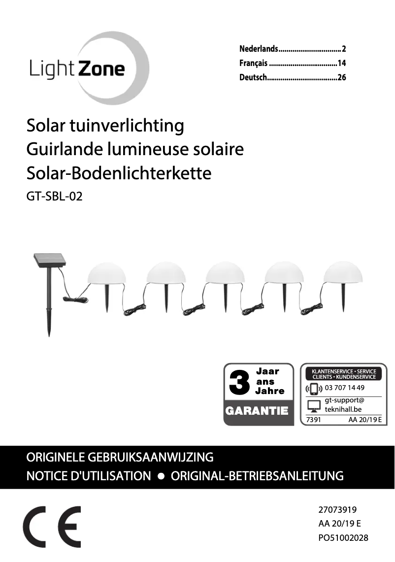 Imagen de la primera página del manual del dispositivo GT-SBL-02