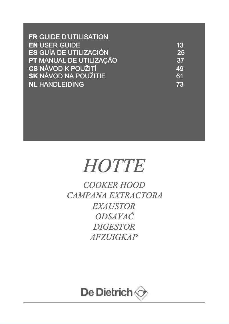 Página 1 del manual Manual de usuario De Dietrich DHB7952W