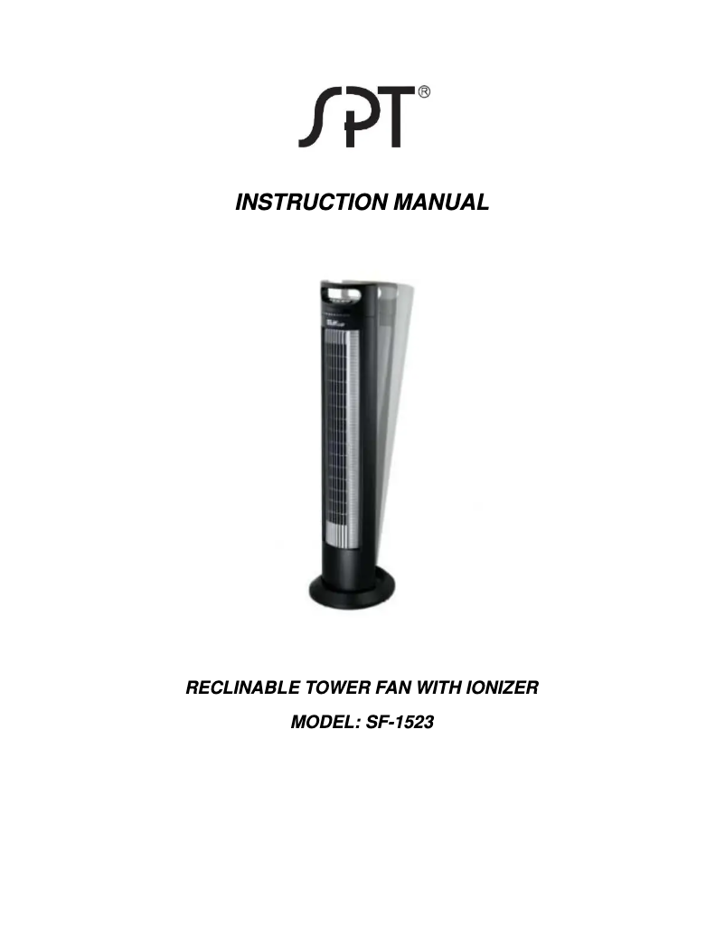 Imagen de la primera página del manual del dispositivo SF-1523