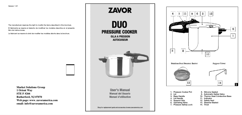 Página 1 del manual Manual de usuario Zavor Duo ZCWDU01