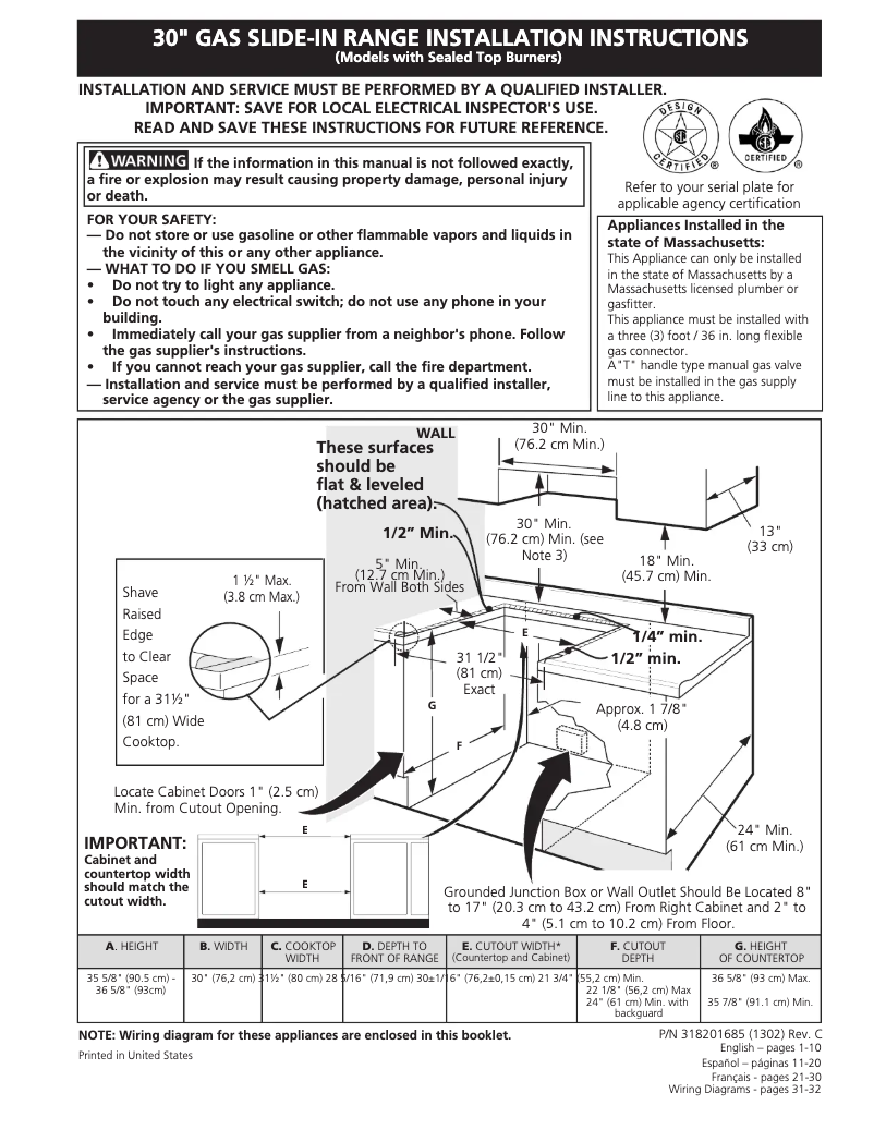 Imagen de la primera página del manual del dispositivo FFGS3025LS