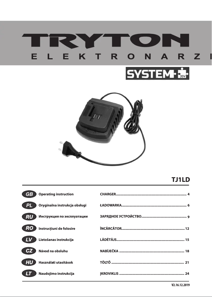 Página nº 1 - Manual de usuario Tryton TJ1LD