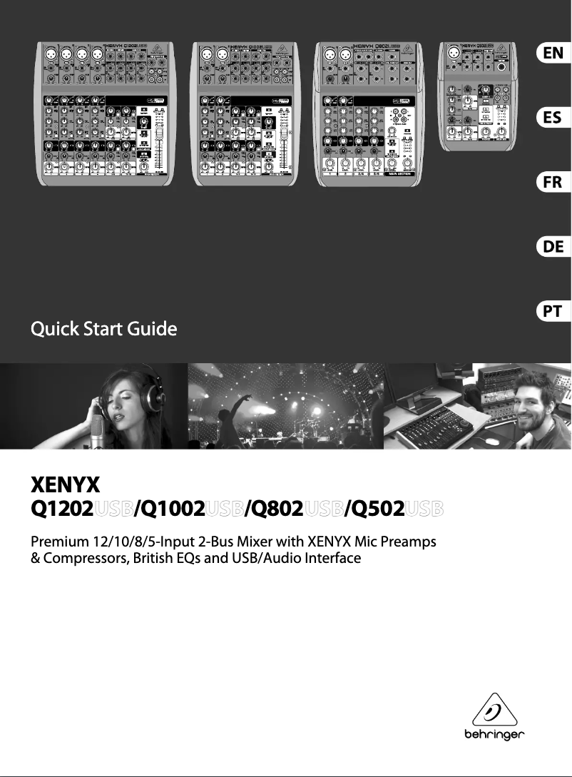 Imagen de la primera página del manual del dispositivo XENYX Q1002USB