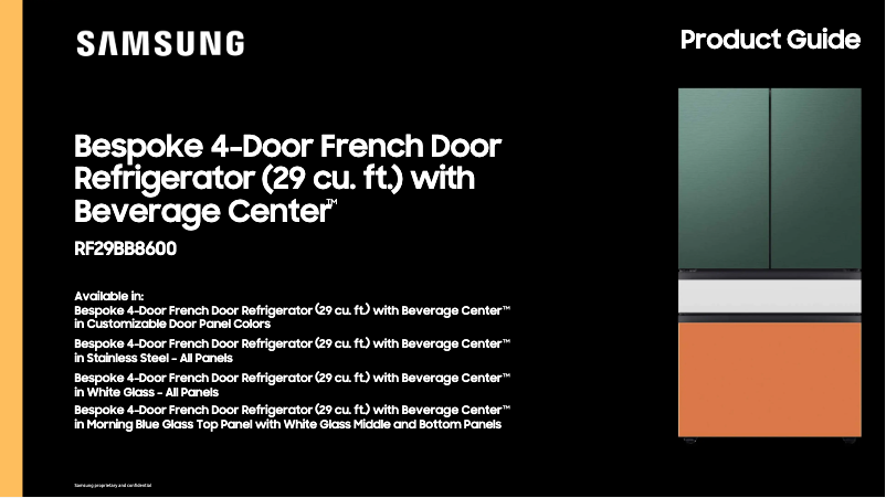 Imagen de la primera página del manual del dispositivo RF29BB86004MAA