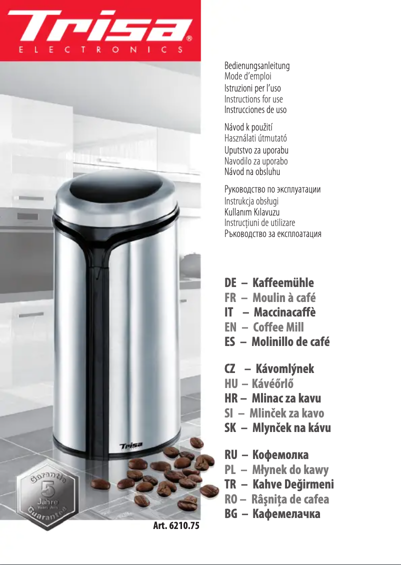 Imagen de la primera página del manual del dispositivo Macinino Caffe