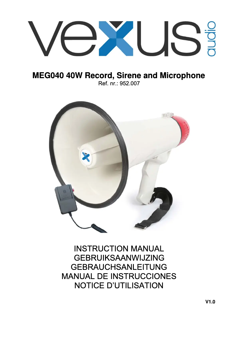 Página 1 del manual Manual de usuario Vexus MEG040