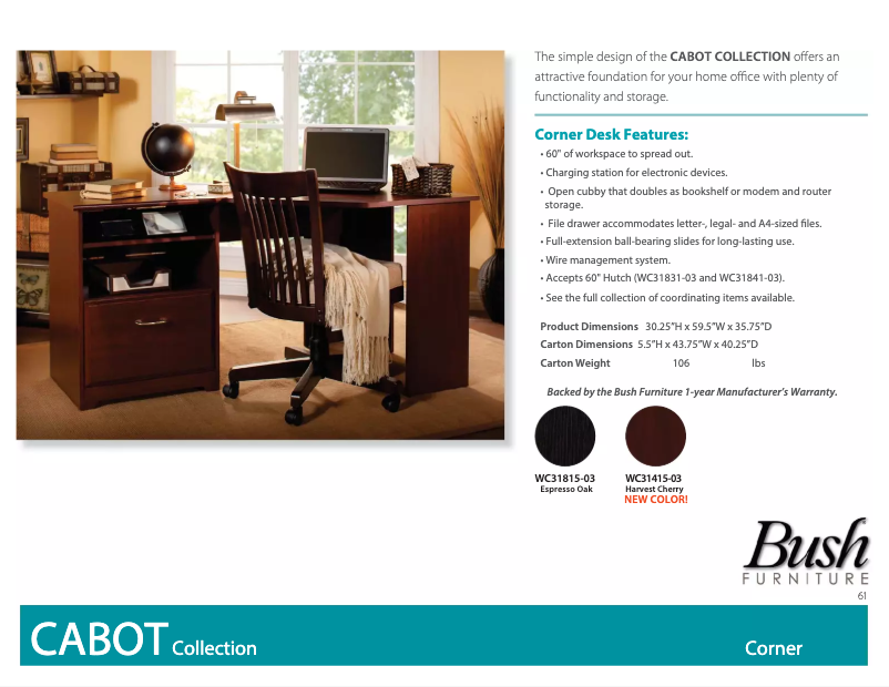 Página 1 del manual Manual de usuario Bush Cabot WC31815-03