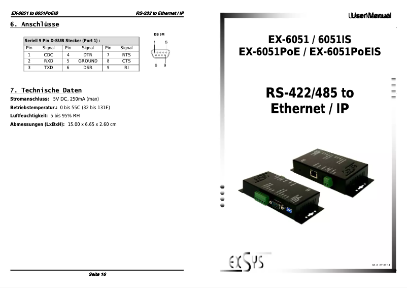Página 1 del manual Manual de usuario EXSYS EX-6051POEIS