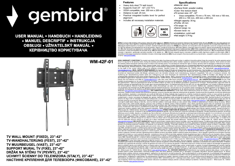 Página 1 del manual Manual de usuario Gembird WM-42F-01