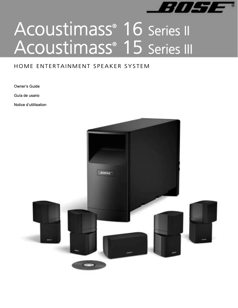Página nº 1 - Manual de usuario Bose Acoustimass 15