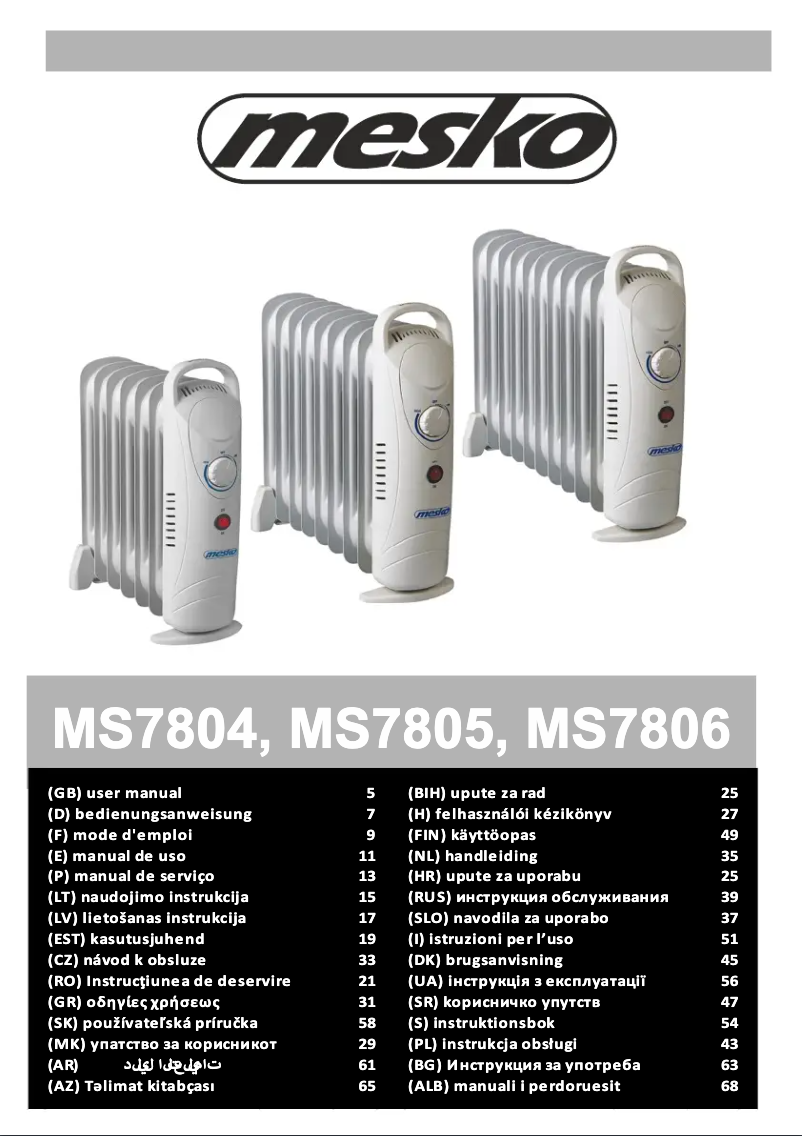 Página 1 del manual Manual de usuario Mesko MS 7805