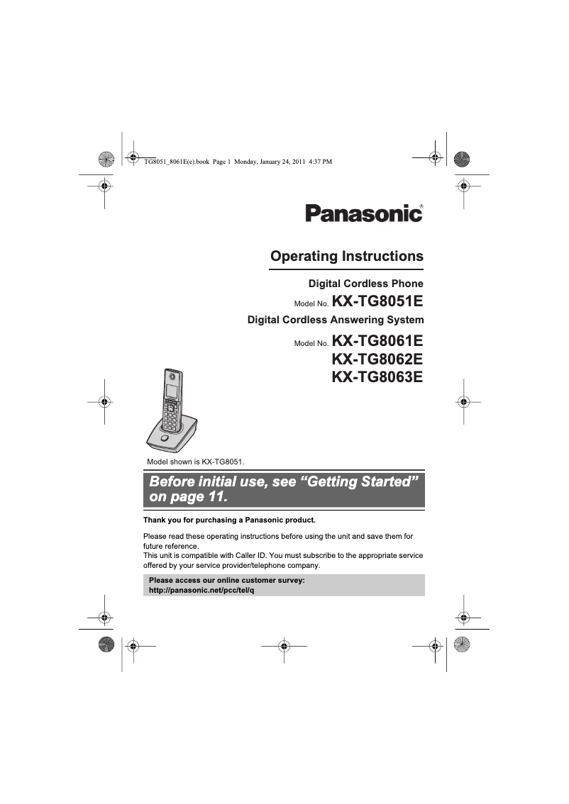 Página 1 del manual Manual de usuario Panasonic KX-TG8062E