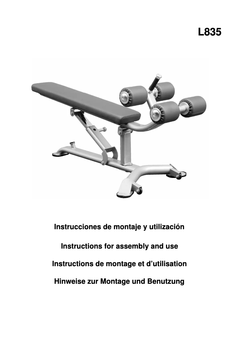 Imagen de la primera página del manual del dispositivo L835