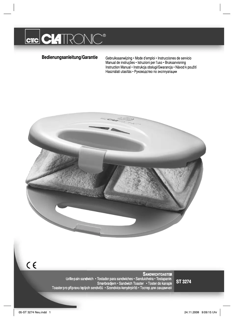 Imagen de la primera página del manual del dispositivo ST 3274