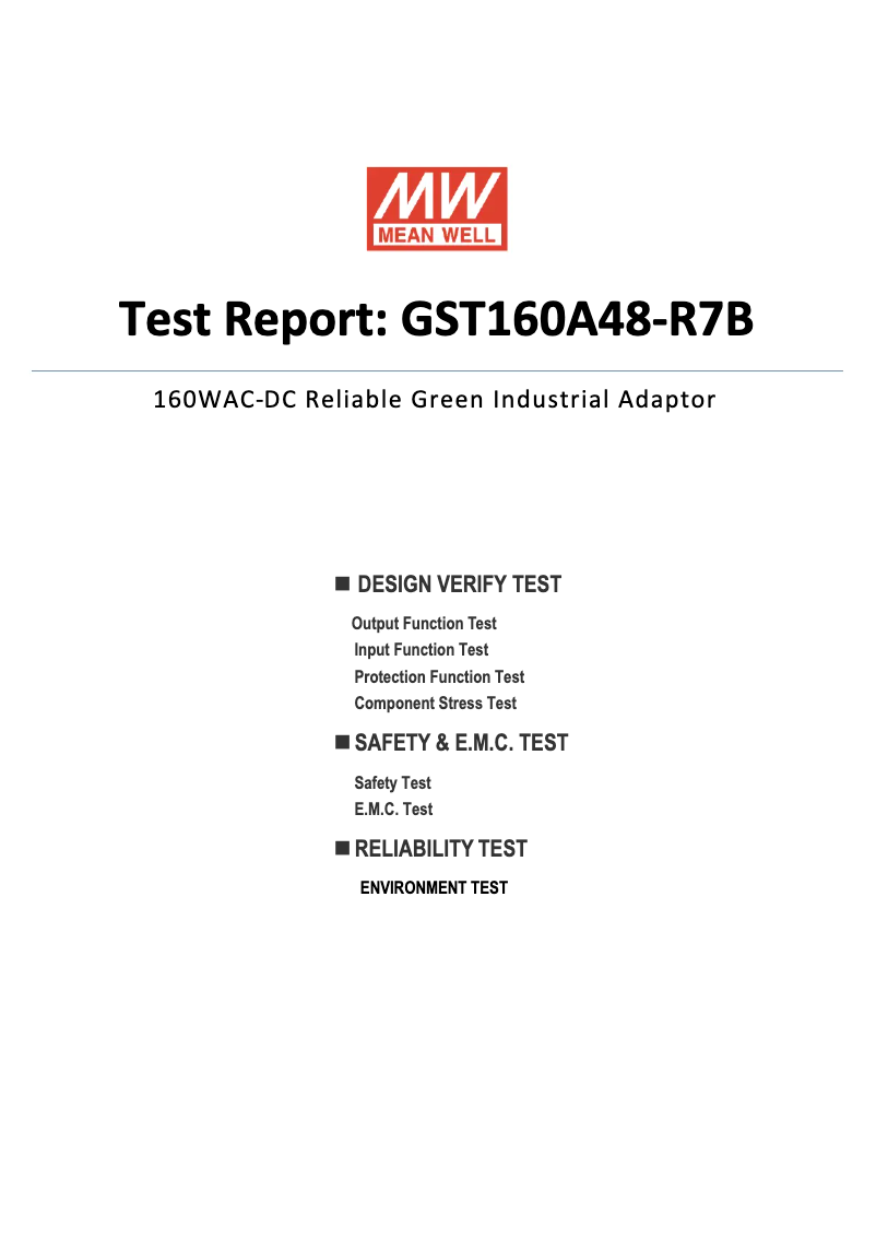 Página 1 del manual Ficha técnica Mean Well GST160A48-R7B