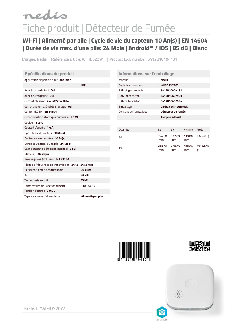 Imagen de la primera página del manual del dispositivo WIFIDS20WT