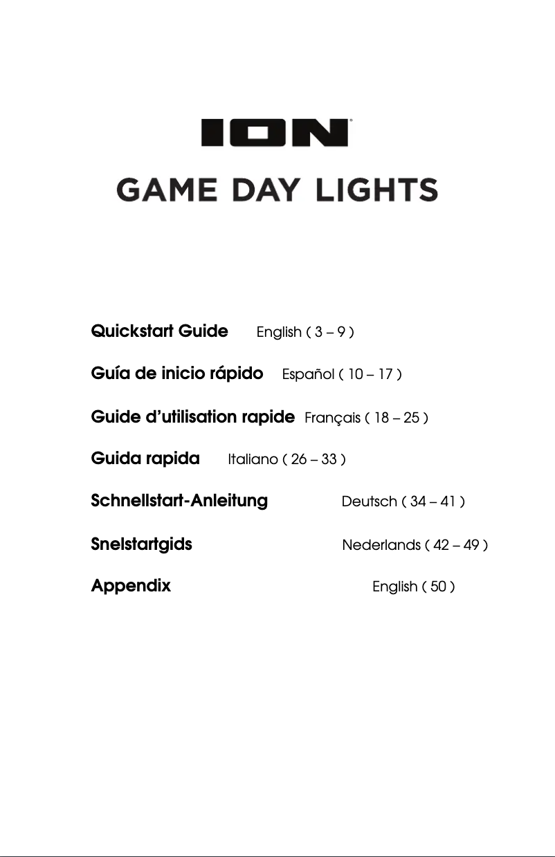 Imagen de la primera página del manual del dispositivo Game Day Lights