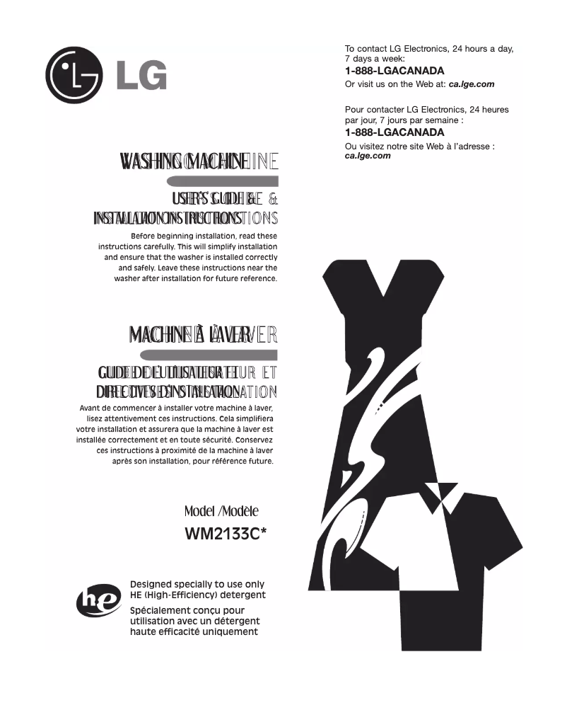 Imagen de la primera página del manual del dispositivo WM2233CS