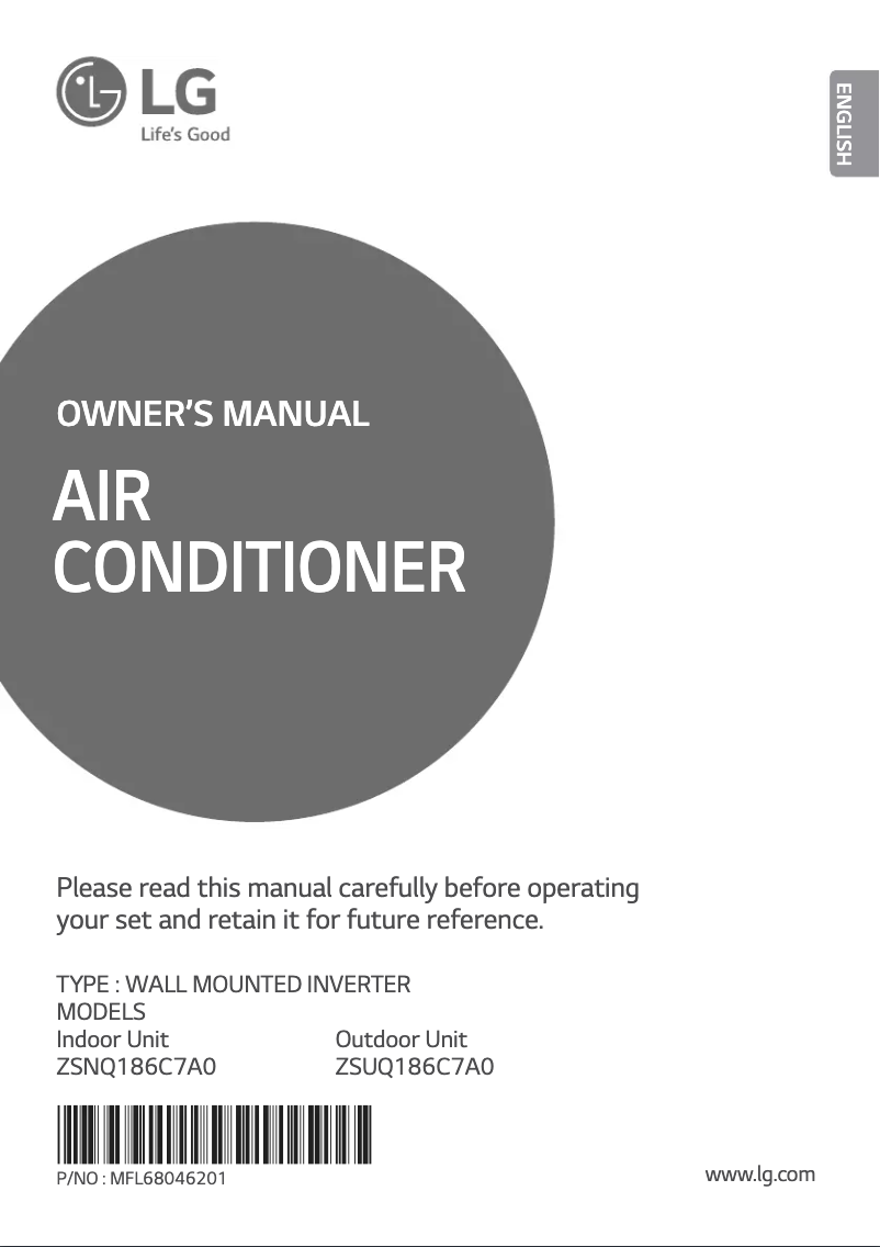 Imagen de la primera página del manual del dispositivo ZSNQ186C7A0