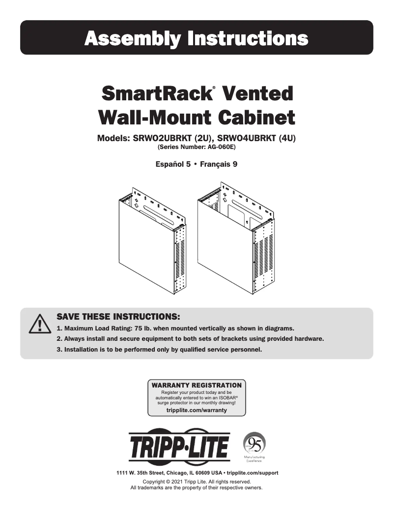 Imagen de la primera página del manual del dispositivo SRWO2UBRKT