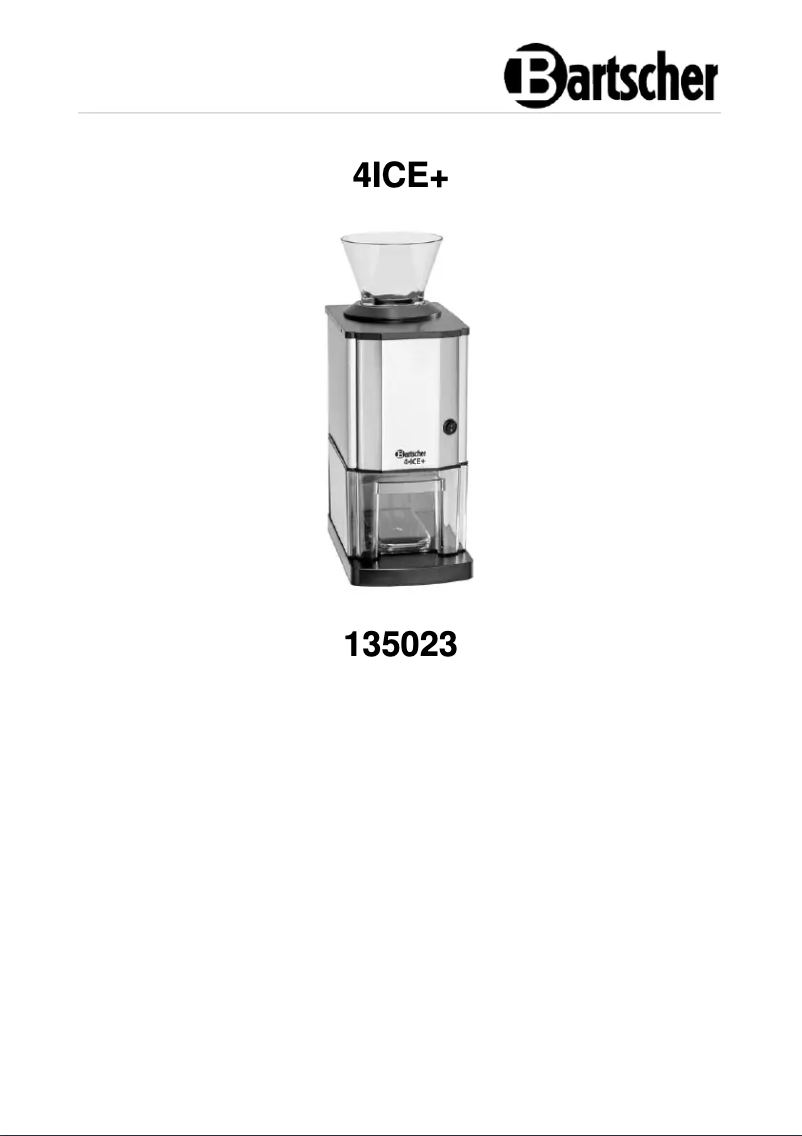 Página 1 del manual Manual de usuario Bartscher 4ICE+