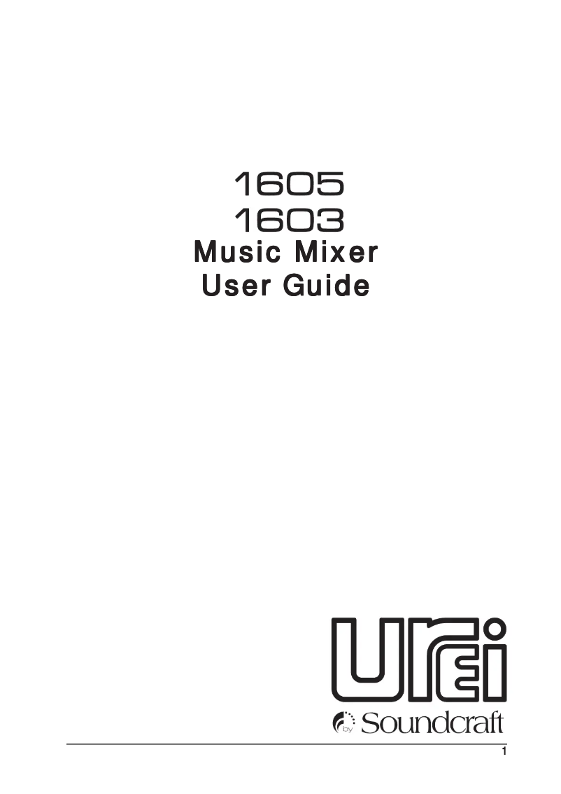 Página nº 1 - Manual de usuario Soundcraft UREI 1603