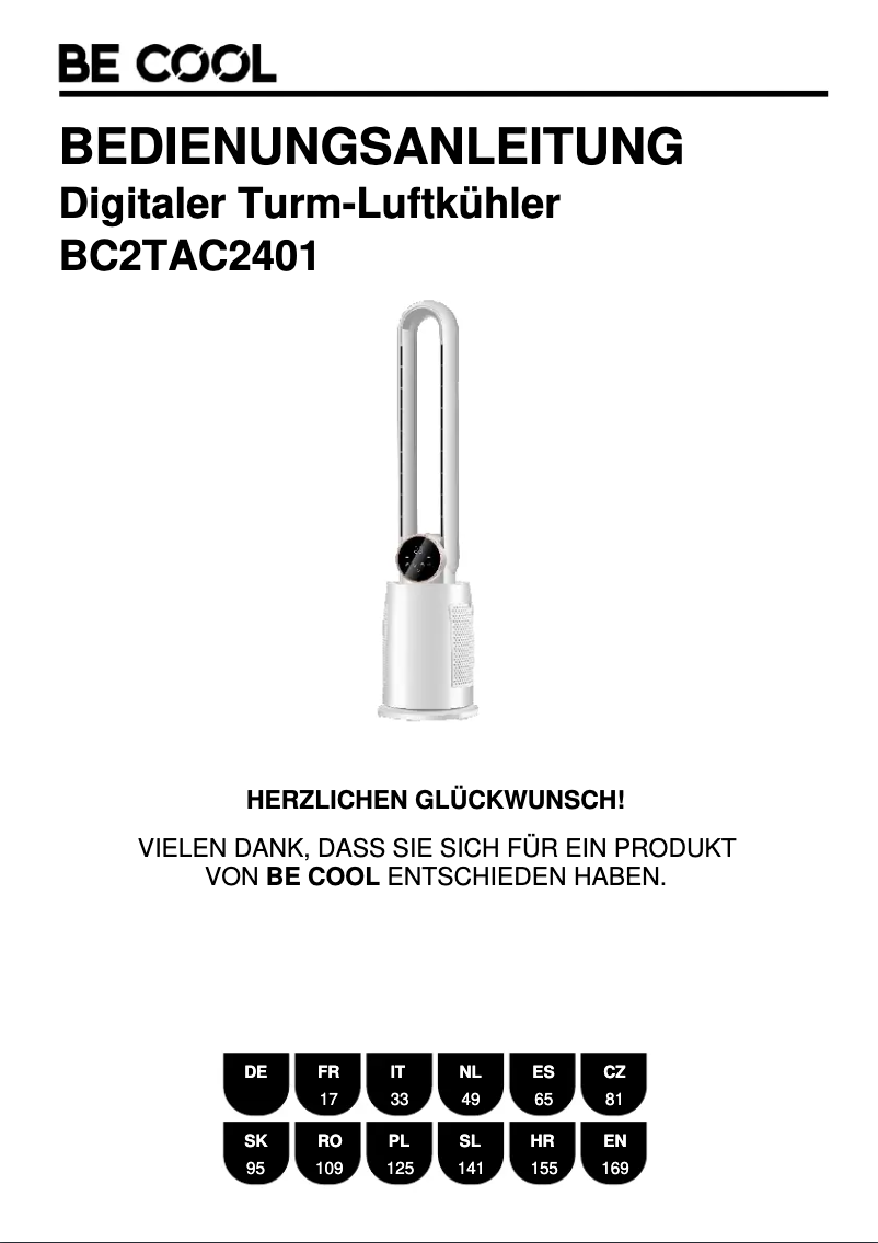 Imagen de la primera página del manual del dispositivo BC2TAC2401