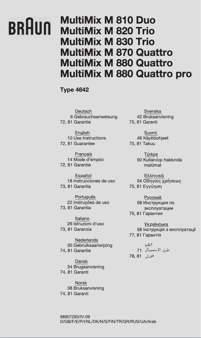 Imagen de la primera página del manual del dispositivo M870