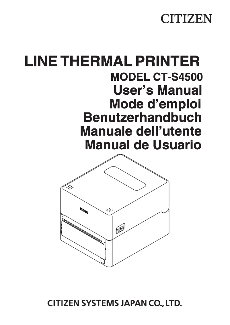 Imagen de la primera página del manual del dispositivo CT-S4500