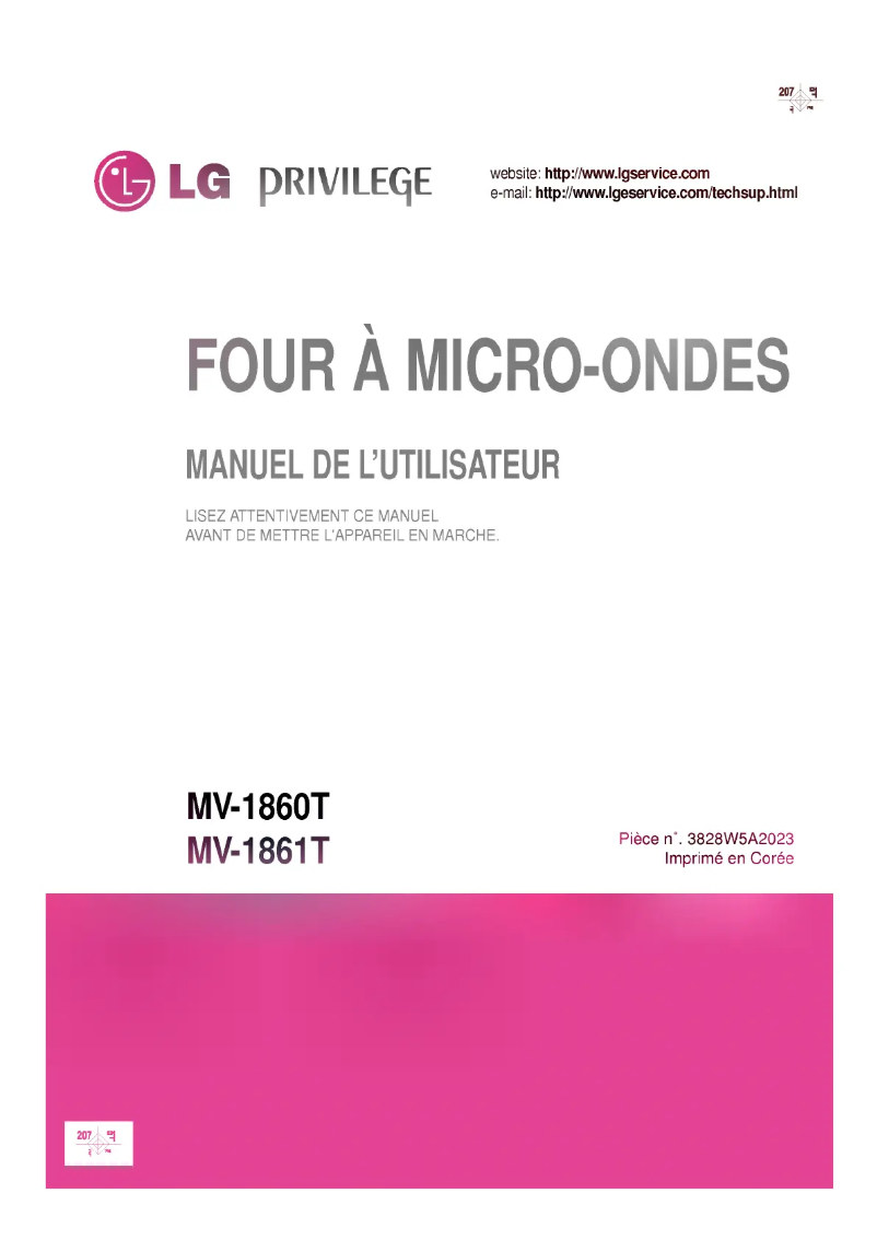 Página 1 del manual Manual de usuario LG MV-1860T