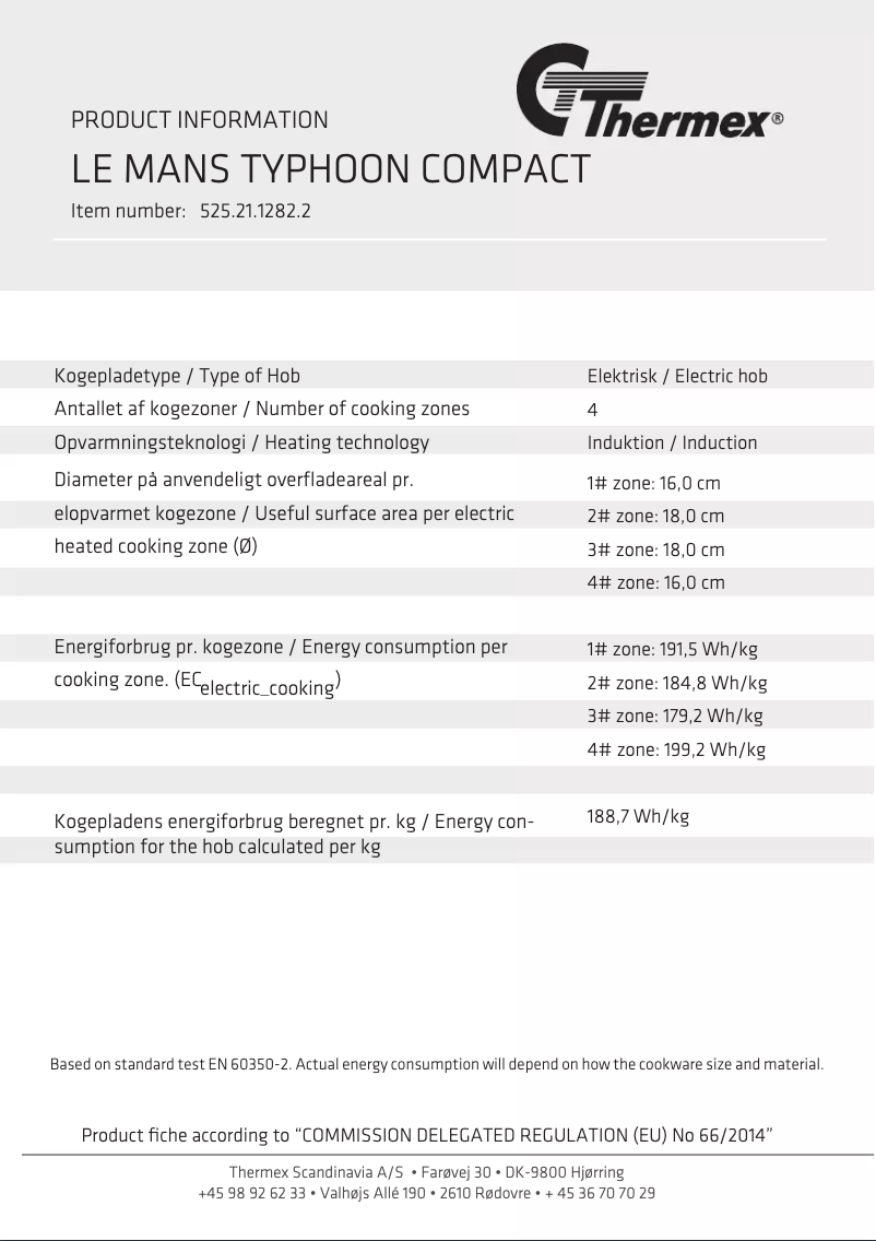 Página 1 del manual Ficha técnica Thermex Le Mans Compact