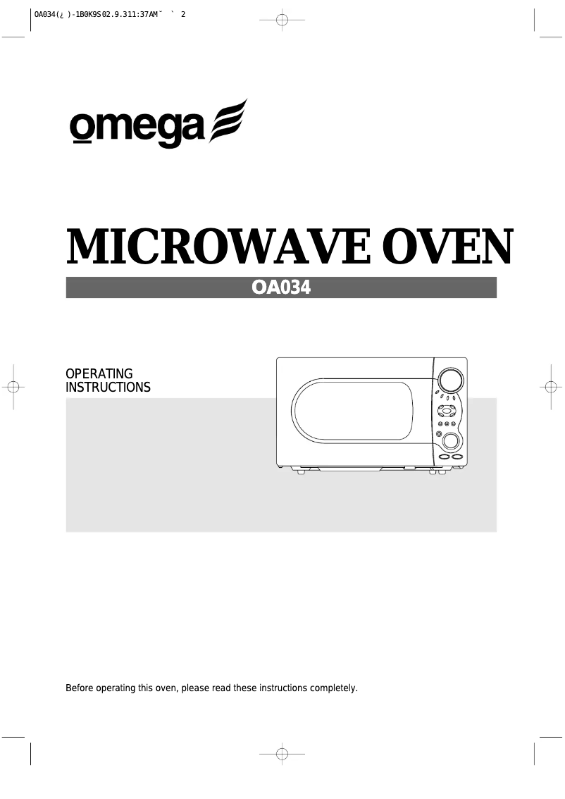 Página 1 del manual Manual de usuario Omega OA034