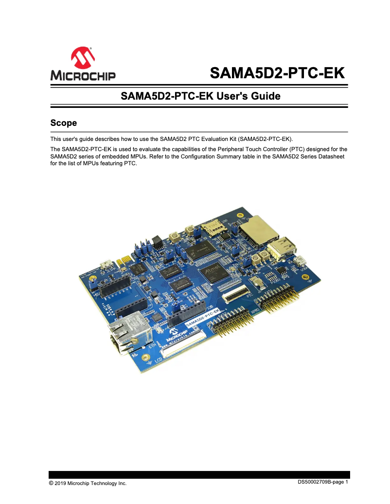 Imagen de la primera página del manual del dispositivo ATSAMA5D27C-LD1G