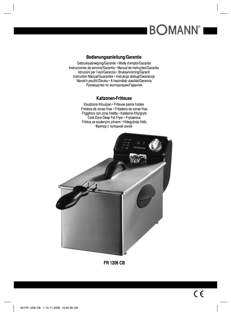 Imagen de la primera página del manual del dispositivo FR 1206 CB