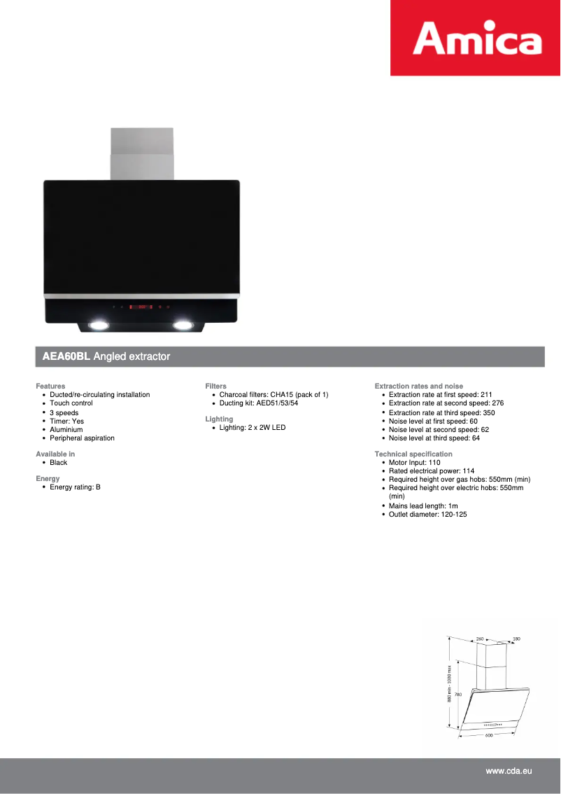 Imagen de la primera página del manual del dispositivo AEA60BL