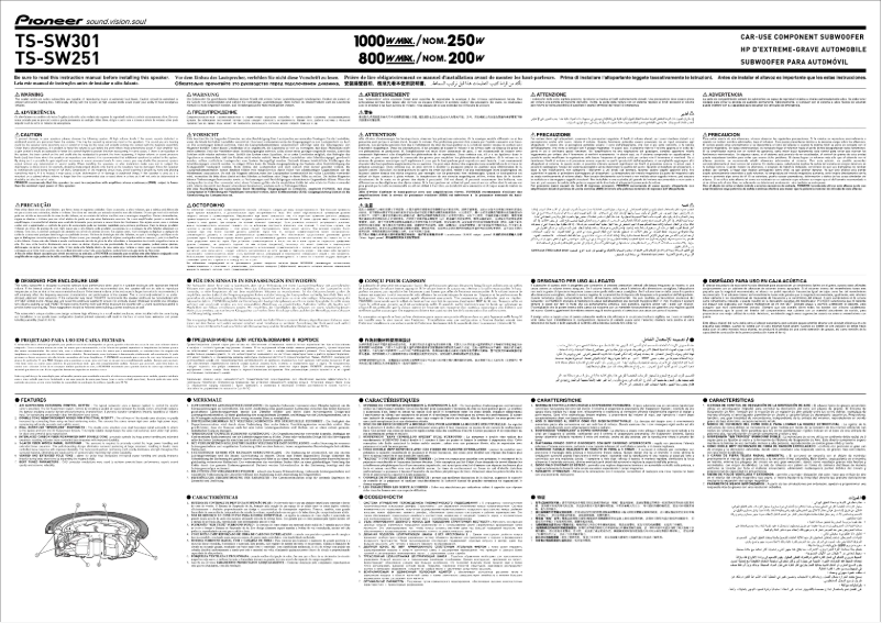 Página 1 del manual Manual de usuario Pioneer TS-SW251