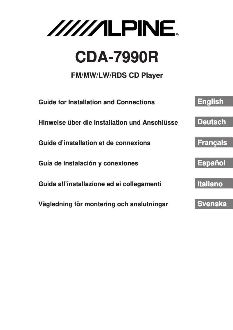 Imagen de la primera página del manual del dispositivo CDA-7990R