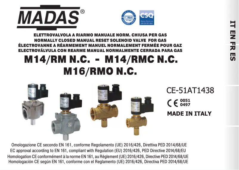 Imagen de la primera página del manual del dispositivo VALV-1NC