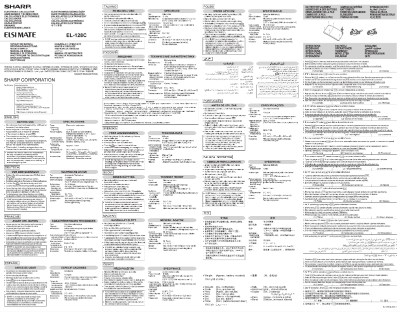 Página nº 1 - Manual de usuario Sharp EL-128C