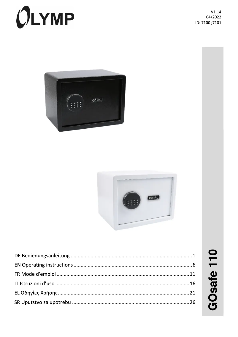 Página 1 del manual Manual de usuario Olympia GOsafe 2.0