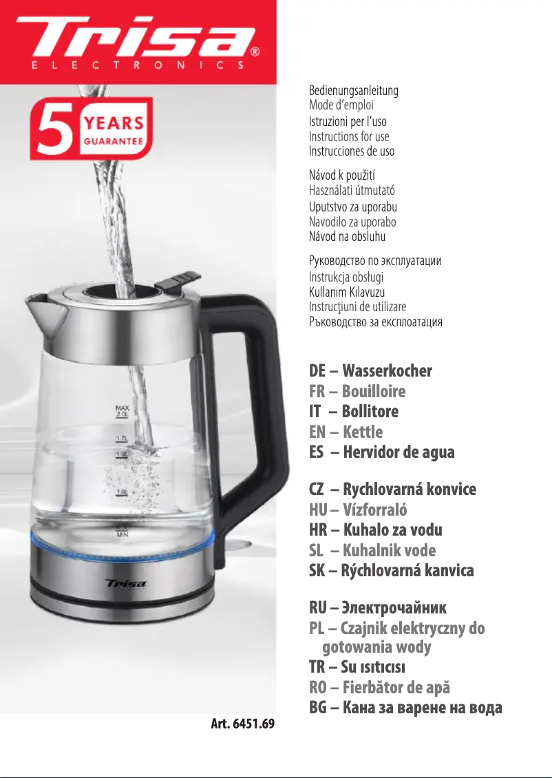 Imagen de la primera página del manual del dispositivo Easy Fill 6451.69