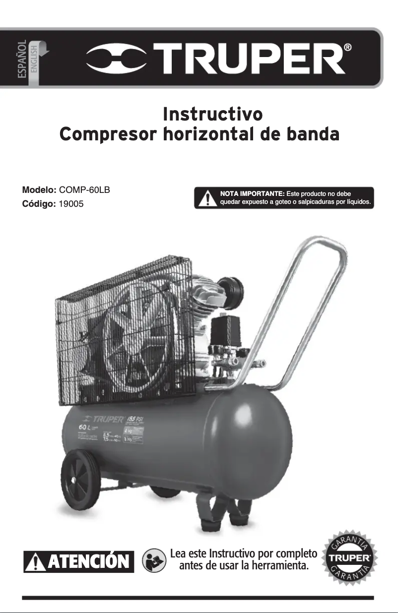 Página 1 del manual Manual de usuario Truper COMP-60LB